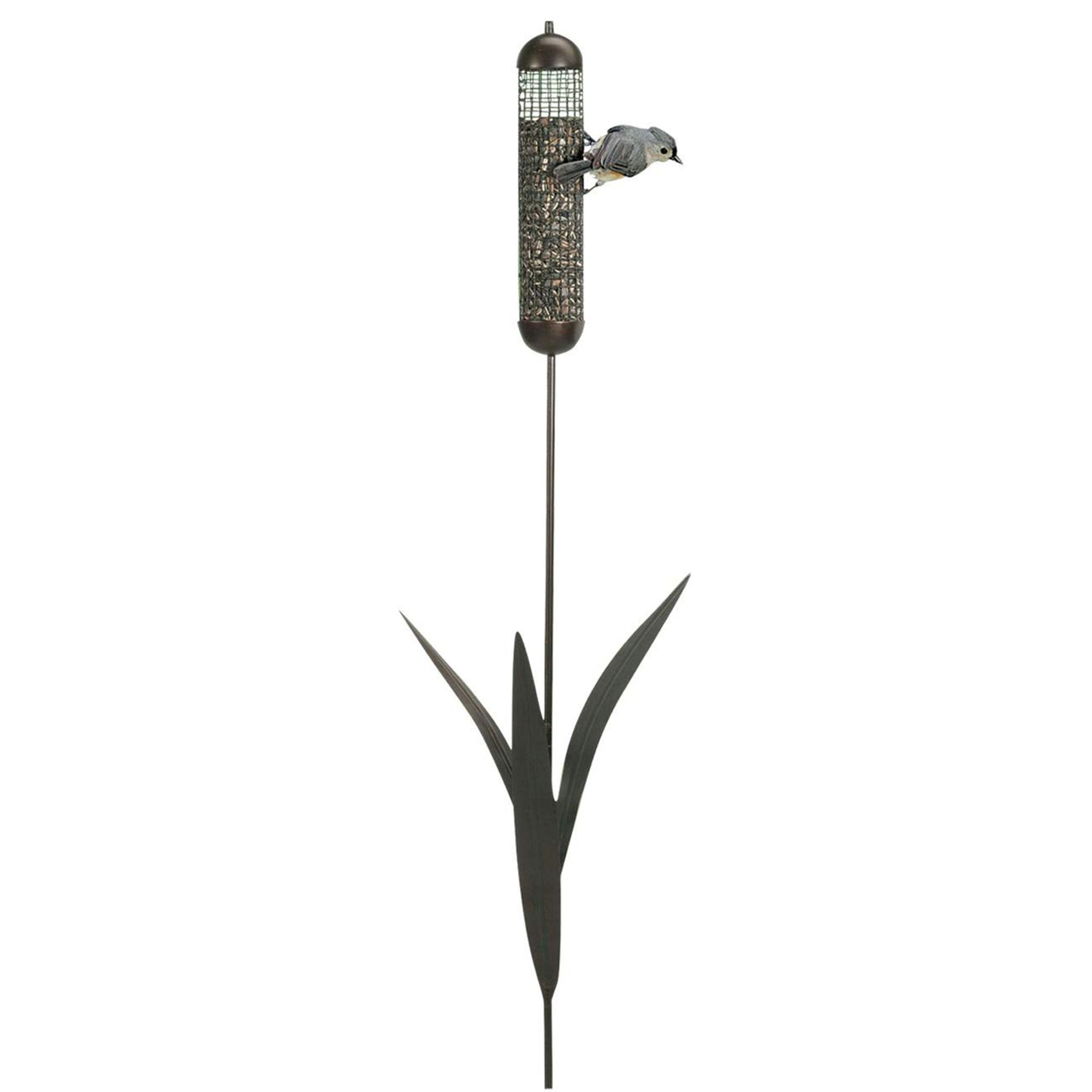 Woodlink 36-Inch Tall Portable Cattail Stake Bird Feeder with Metal Mesh Cage (Refurbished)