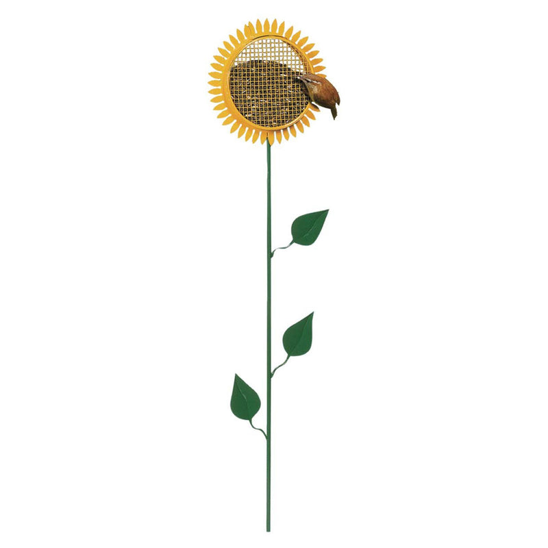 Woodlink 38 Inch Tall Portable Sunflower Stake Bird Feeder with Metal Mesh Cage
