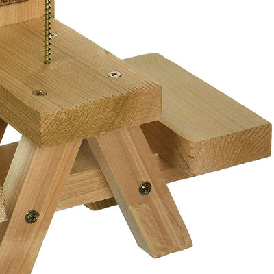 Woodlink Wooden Mini Picnic Table 1 Ear Corn Cob Squirrel Feeder Feeding Station