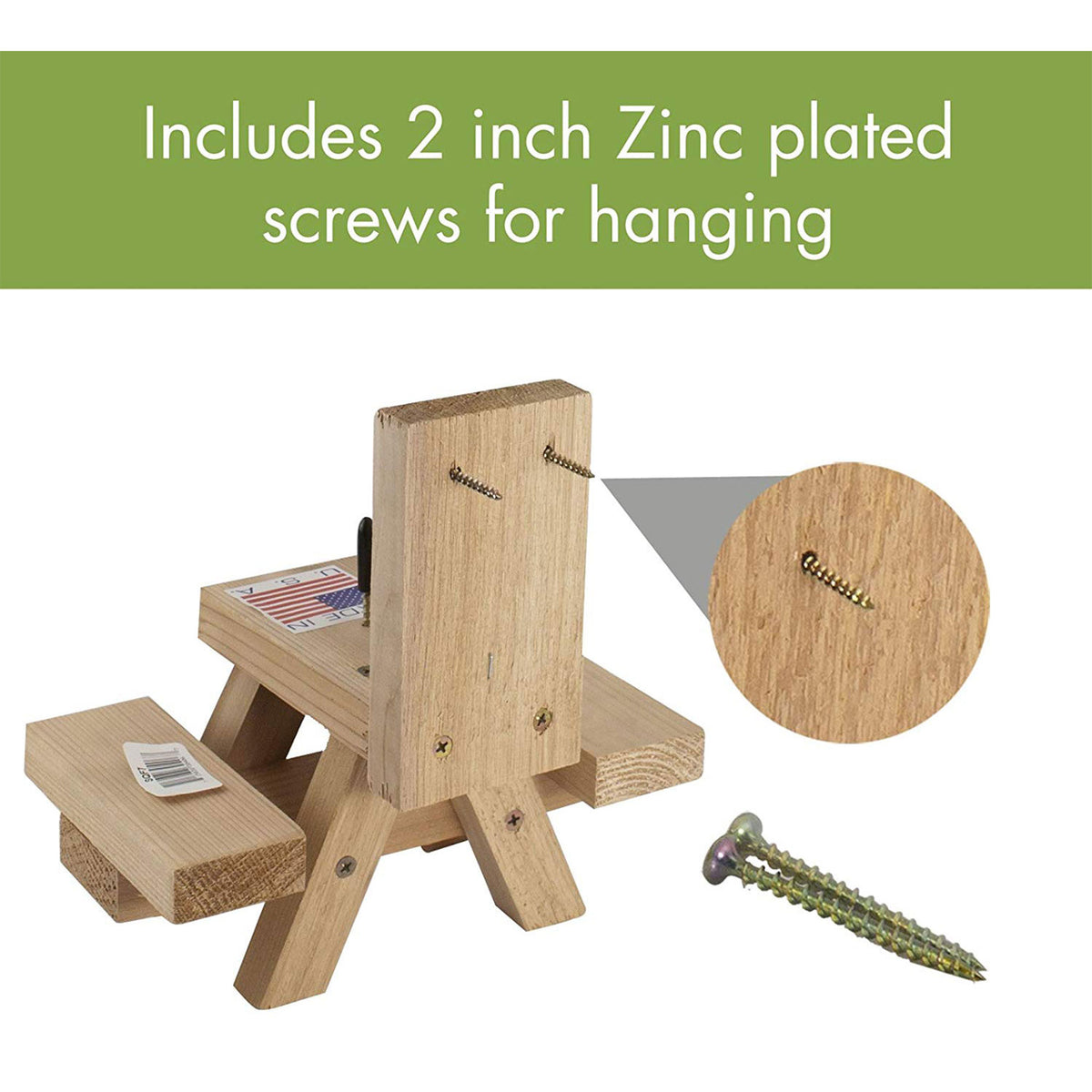 Woodlink Wooden Mini Picnic Table 1 Ear Corn Cob Squirrel Feeder Feeding Station