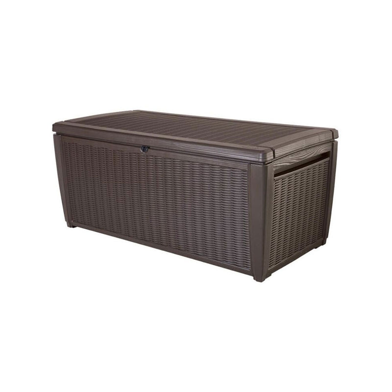 Keter 220941 Sumatra 135 Gallon Outdoor Pool Cushion Storage Deck Box, Brown