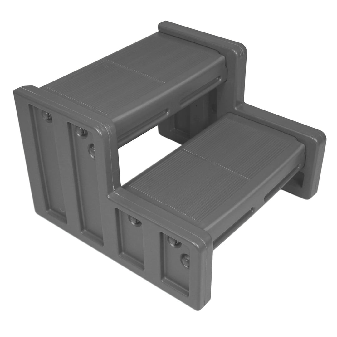 Vinyl Works 22 Inch Junior Resin Multi Purpose Home Spa and Hot Tub Steps, Gray - VMInnovations
