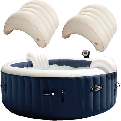 Intex PureSpa 4 Person Inflatable Portable Hot Tub & Headrest Pillow (2 Pack)