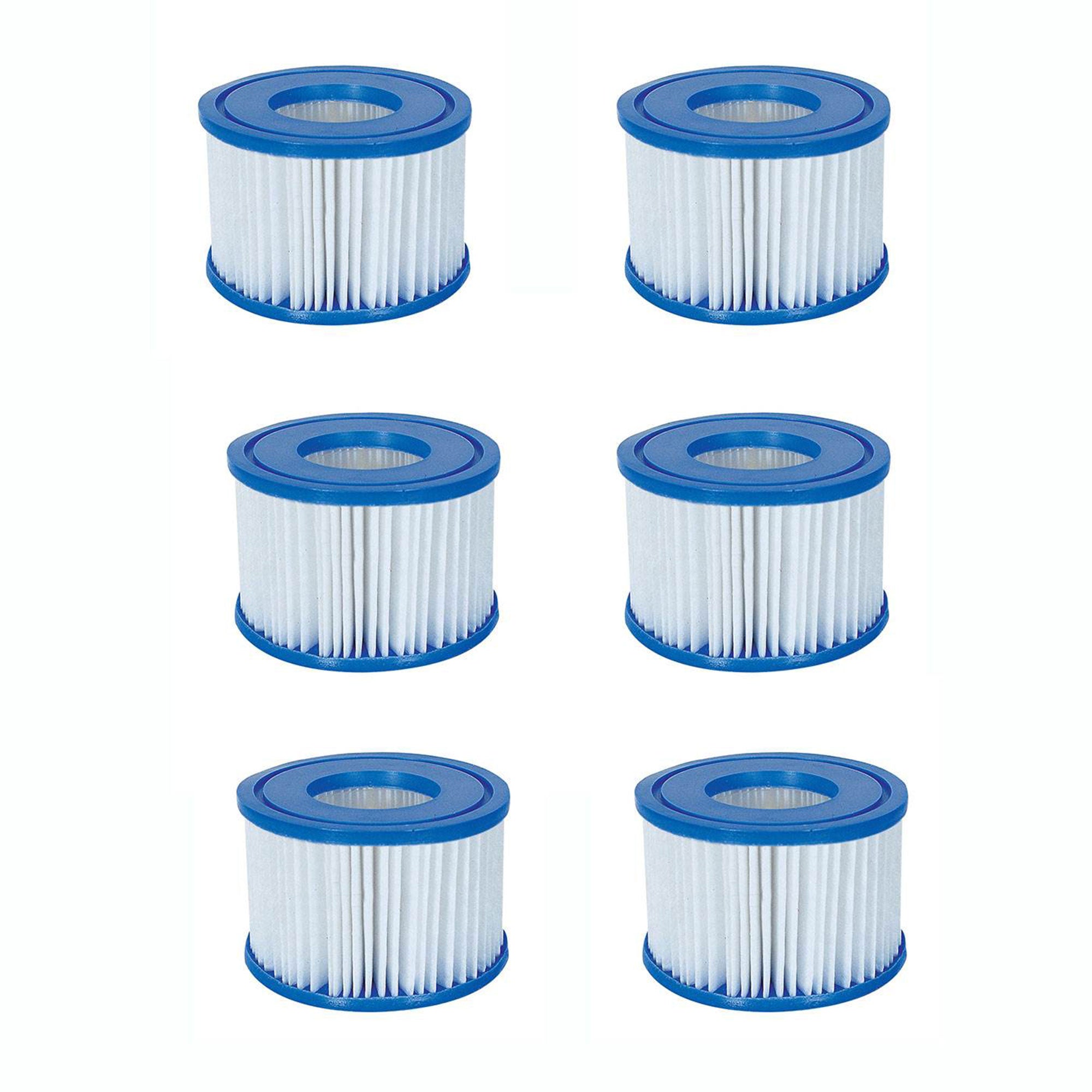 Coleman SaluSpa 4 Person Square Portable Inflatable Hot Tub & 6-Pack of Filters