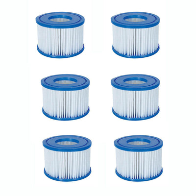 Coleman SaluSpa 4 Person Square Portable Inflatable Hot Tub & 6-Pack of Filters