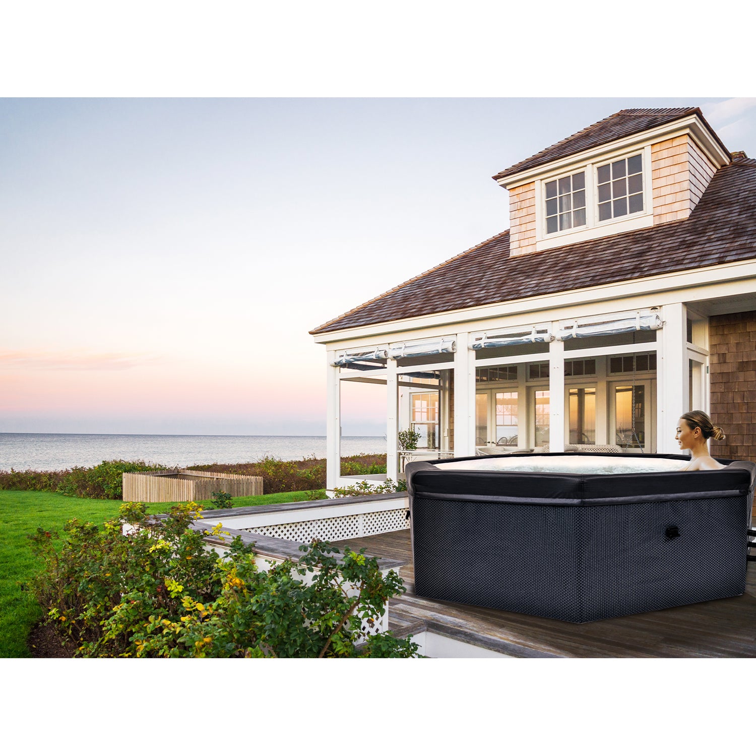 JLeisure Aegean 1,200 Liter 65 inch 6 Person Rigid Foam Wall Hot Tub Spa(2 Pack) - VMInnovations