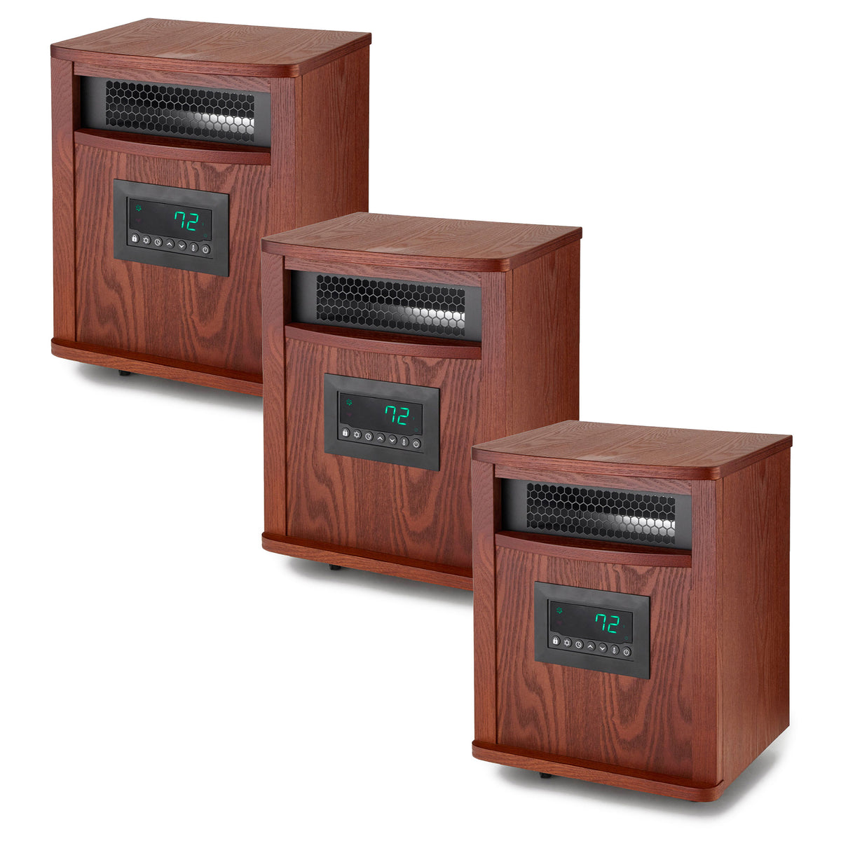 Lifesmart 6 Element 1500W Portable Infrared Quartz Mica Space Heater (3 Pack) - VMInnovations