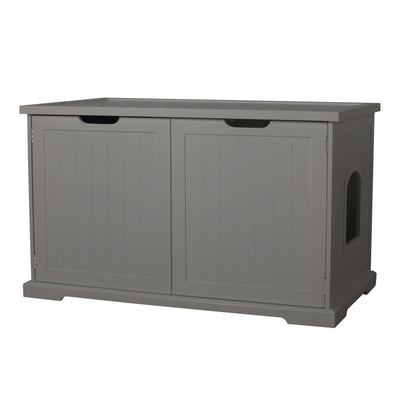 Merry Pet Cat Washroom Bench with Removable Partition Wall, Gray (Open Box)