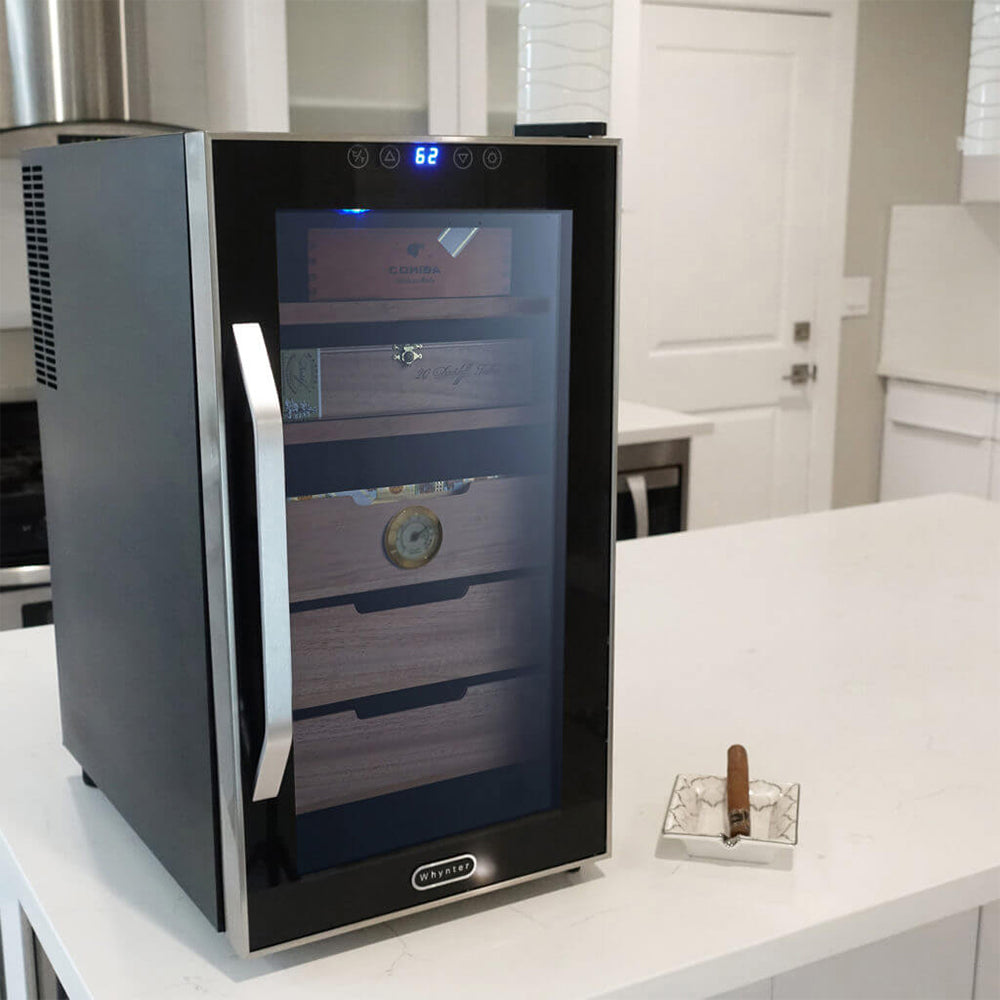 Whynter Elite Touch Control Stainless 1.8 cu.ft. Cigar Humidor, Black (Used)