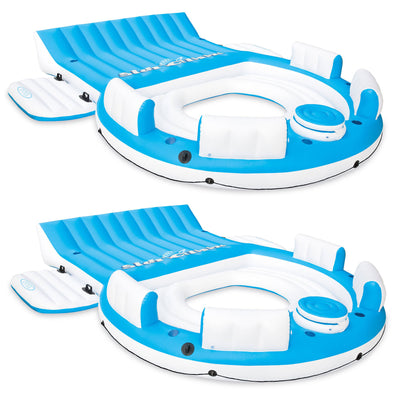 Intex 7-Person Inflatable Island Pool Lake Raft Lounger for Adults (2 Pack)