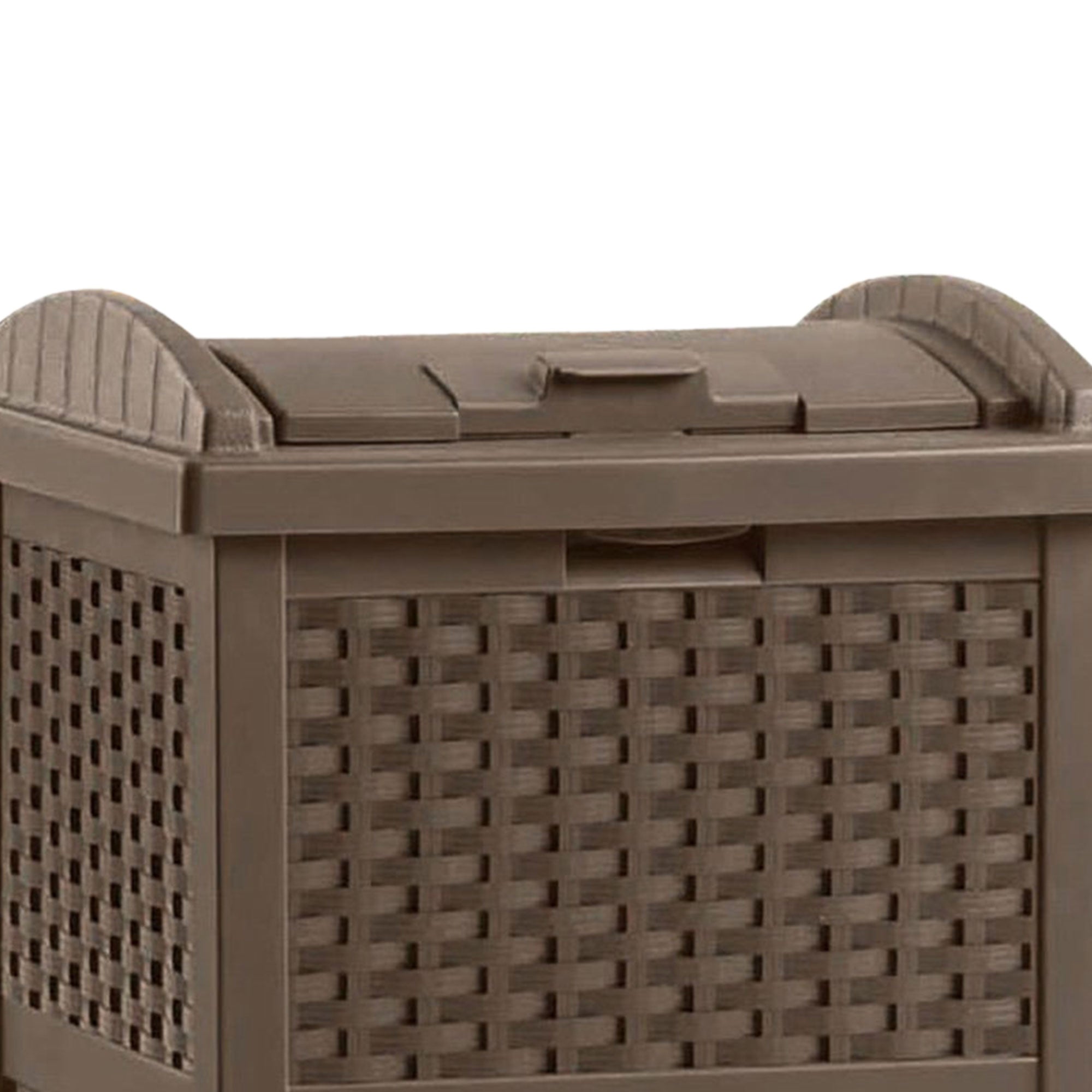 Suncast Trash Hideaway 33 Gallon Resin Wicker Outdoor Garbage Container (4 Pack) - VMInnovations