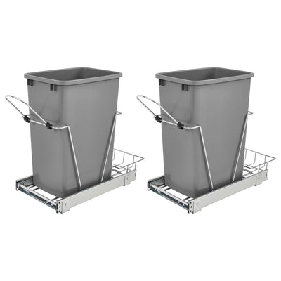Rev A Shelf Single 35 Qt Sliding PullOut Waste Container, RV-12KD-17C S (2 Pack)