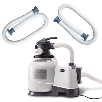 Intex Above Ground Pool Sand Filter Pump Bundled with Replacement Hose (2 Pack) - VMInnovations