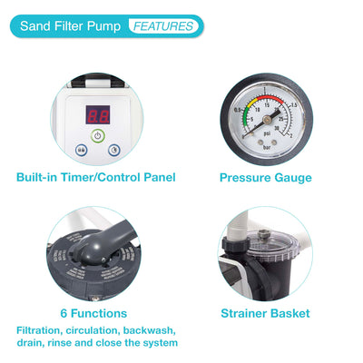 Intex Above Ground Pool Sand Filter Pump Bundled with Replacement Hose (2 Pack) - VMInnovations