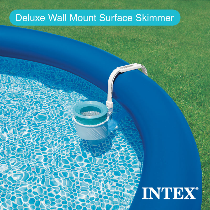 Intex Above Ground Pool Sand Filter Pump Bundled w/ Wall Mount Automatic Skimmer