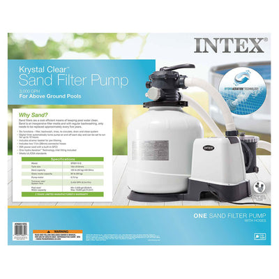 Intex 3000 GPH Pool Sand Filter Pump with Automatic Timer and Automatic Skimmer - VMInnovations