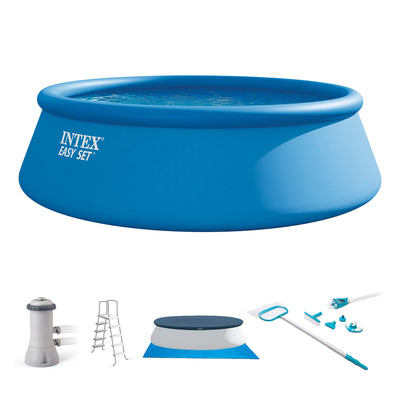 INTEX 15'x48" Inflatable Pool with Ladder, Pump and Deluxe Pool Maintenance Kit - VMInnovations