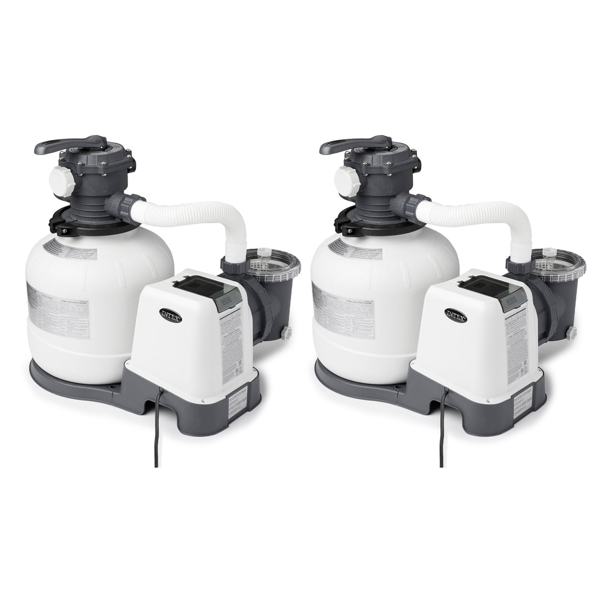 Intex 2800 GPH Above Ground Pool Sand Filter Pump with Automatic Timer (2 Pack)