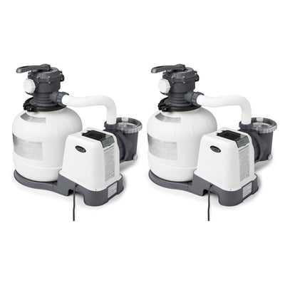 Intex 2800 GPH Above Ground Pool Sand Filter Pump with Automatic Timer (2 Pack)