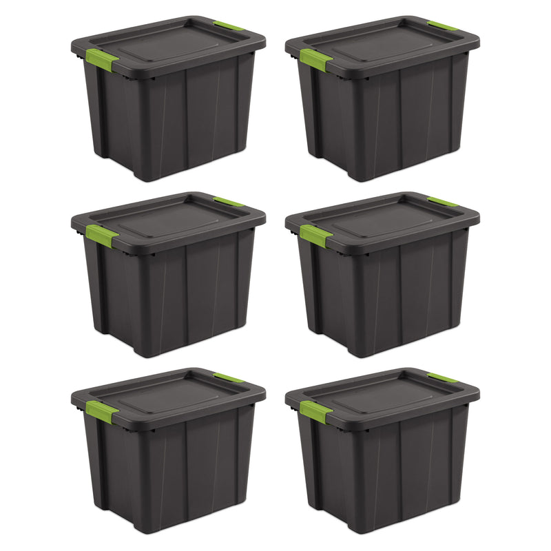 Sterilite Tuff1 Latching 18 gal Stacking Plastic Storage Box with Lid, (6 Pack)