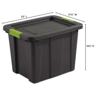 Sterilite Tuff1 Latching 18 gal Stacking Plastic Storage Box with Lid, (6 Pack)