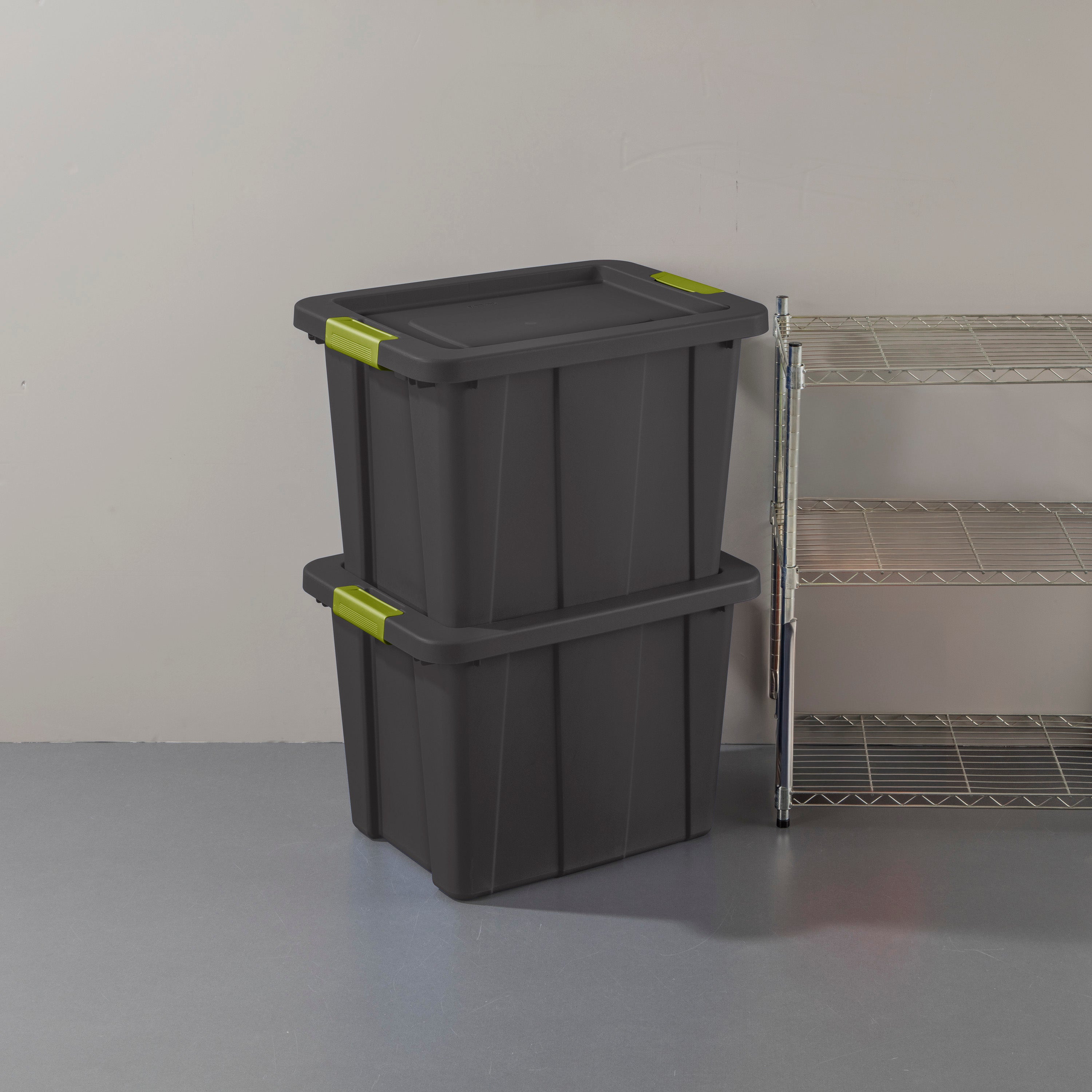 Sterilite Tuff1 Latching 18 gal Stacking Plastic Storage Box with Lid, (6 Pack) - VMInnovations