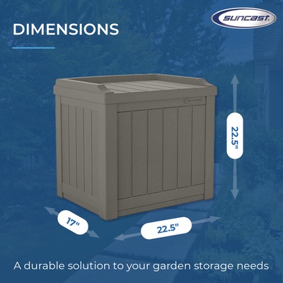 Suncast 22 Gallon Outdoor Patio Small Deck Box with Storage Seat, Stone (2 Pack) - VMInnovations