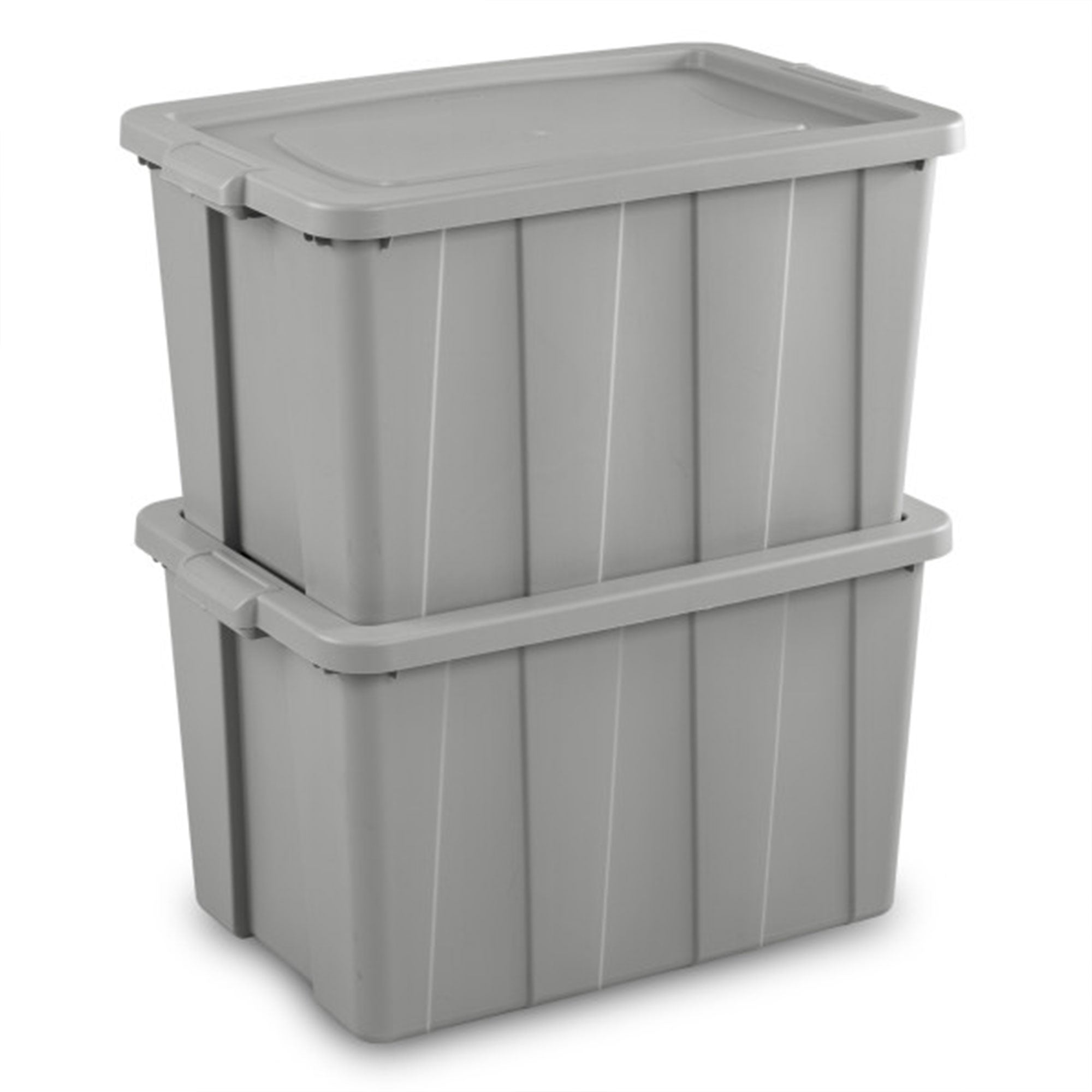 Sterilite 30 Gallon Tuff1 Storage Tote, Stackable Plastic Bin with Lid, 4 Pack - VMInnovations