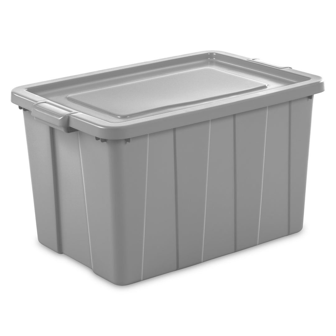 Sterilite 30 Gallon Tuff1 Storage Tote, Stackable Plastic Bin with Lid, 4 Pack - VMInnovations