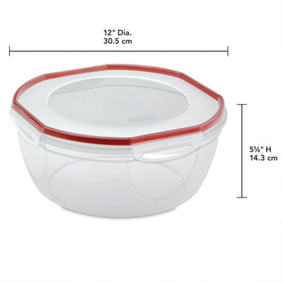 Sterilite Ultra Seal 8.10 Quart Plastic Food Storage Bowl Container, 4 Pack