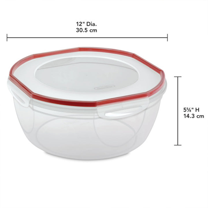 Sterilite Ultra Seal 8.10 Quart Plastic Food Storage Bowl Container, 6 Pack