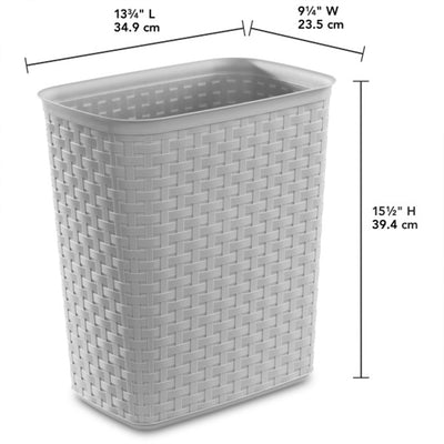 Sterilite Weave 5.8 Gallon Plastic Home/Office Wastebasket Trash Can (18 Pack)