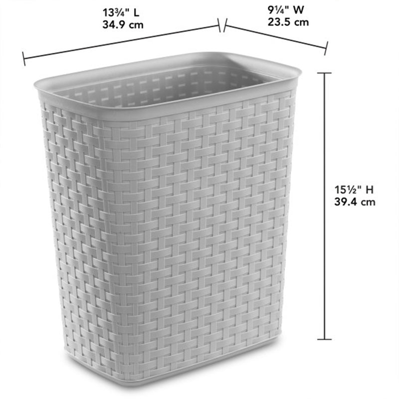 Sterilite Weave 5.8 Gallon Plastic Home/Office Wastebasket Trash Can (18 Pack)