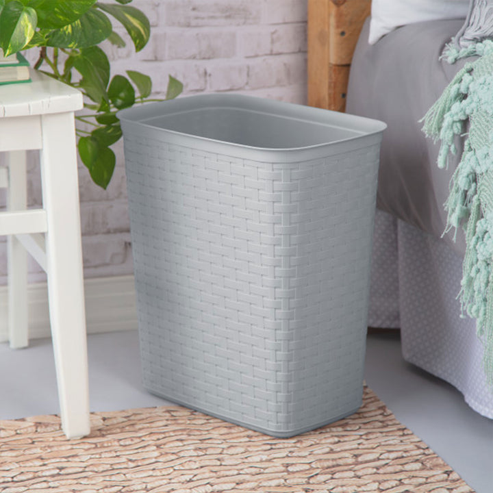 Sterilite Weave 5.8 Gallon Plastic Home/Office Wastebasket Trash Can (6 Pack)