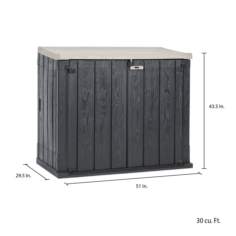 Toomax Stora Way All-Weather Horizontal Storage Shed Cabinet, 30 cu ft(Open Box)