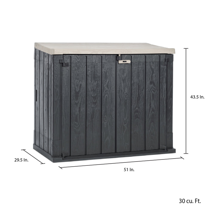 Toomax Stora Way All-Weather Horizontal Storage Shed Cabinet, 30 cu ft(Open Box) - VMInnovations