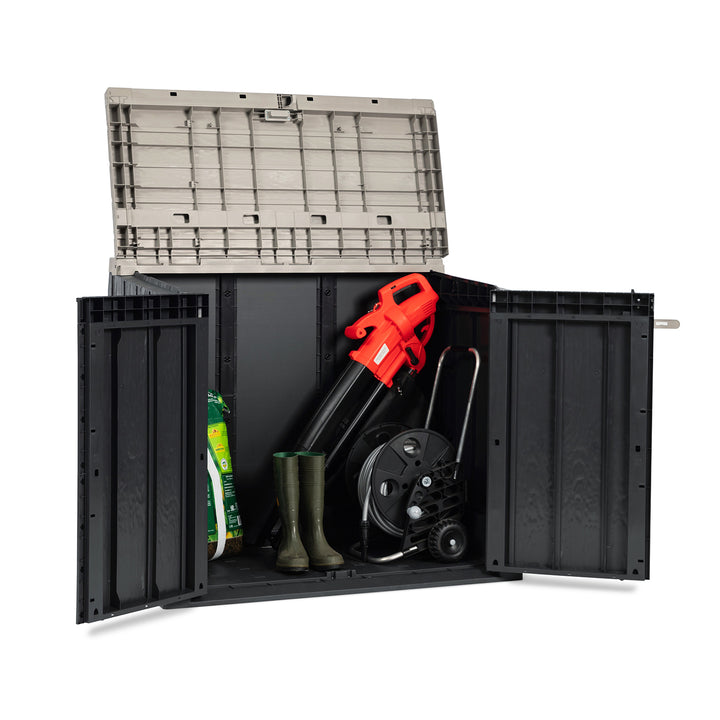 Toomax Stora Way All-Weather Horizontal Storage Shed Cabinet, 30 cu ft(Open Box) - VMInnovations