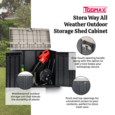 Toomax Stora Way All-Weather Horizontal Storage Shed Cabinet, 30 cu ft (Damaged)