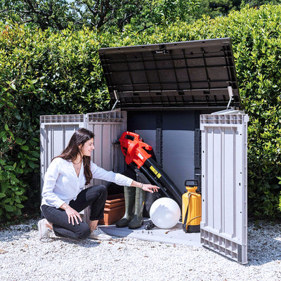Toomax Stora Way All-Weather Horizontal Storage Shed Cabinet, 30 cu ft(Open Box) - VMInnovations