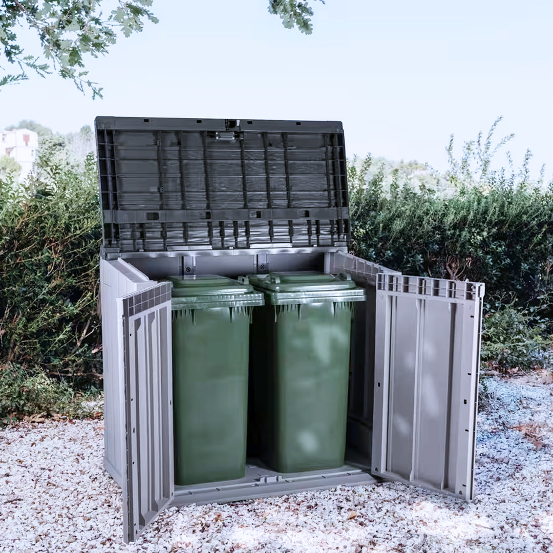 Toomax Stora Way All-Weather Horizontal Storage Shed Cabinet, 30 cu ft(Open Box) - VMInnovations