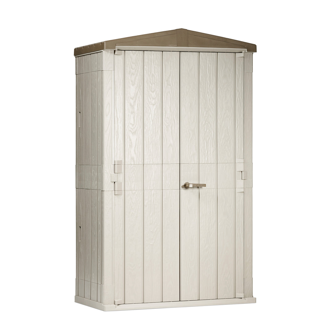 Toomax Lockable Outdoor Garden Plastic Vertical Storage Shed Cabinet, 76 Cu Ft.