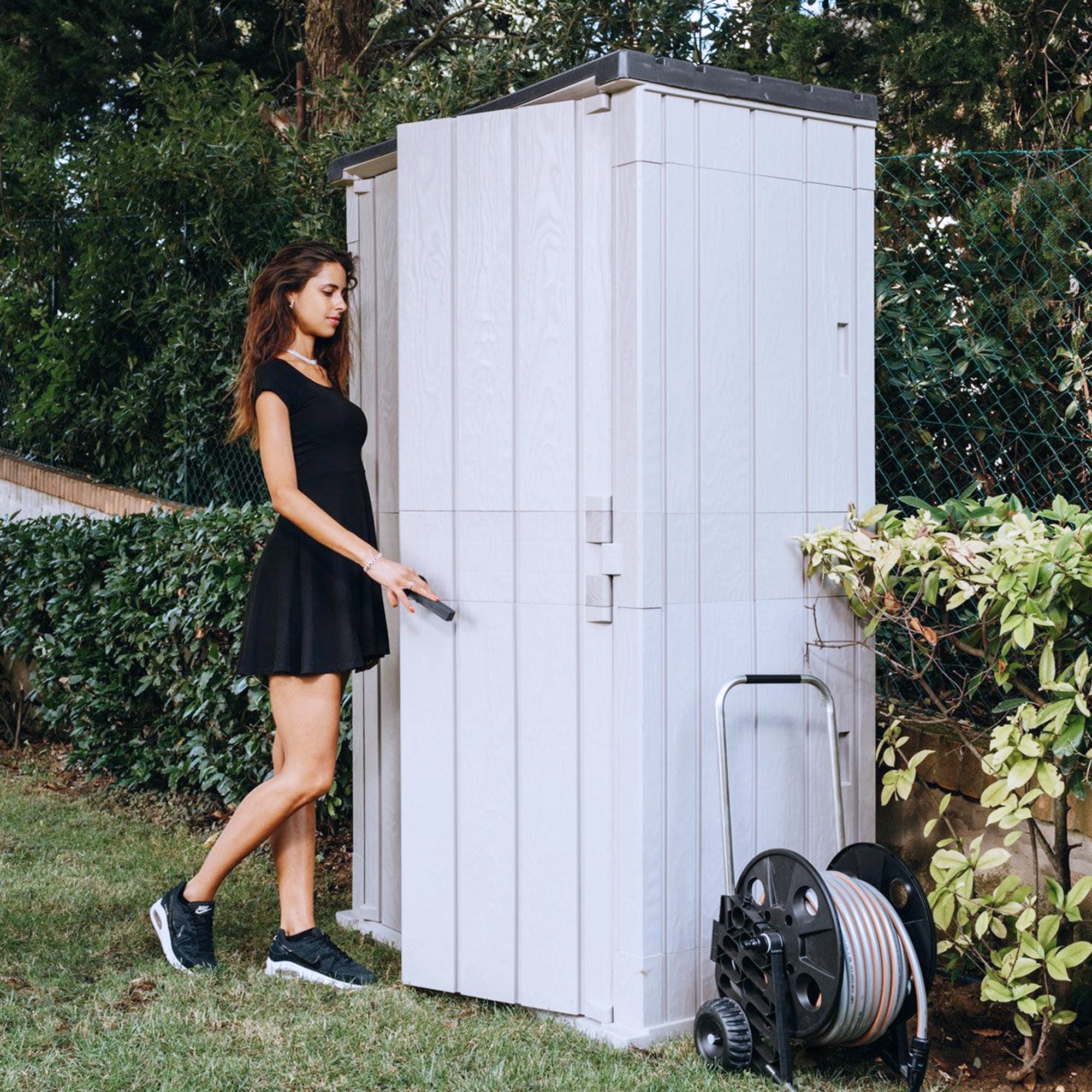 Toomax Lockable Garden Plastic Vertical Storage Shed Cabinet, 76 cu ft. (Used) - VMInnovations