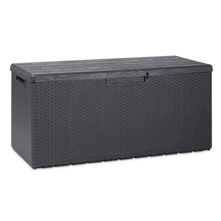 Toomax Portofino Large 90 Gallon Plastic Outdoor Storage Backyard Deck Box, Gray