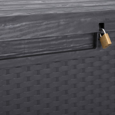 Toomax Portofino Weather Resistant Resin 90 Gallon Deck Box, Gray Black (Used)