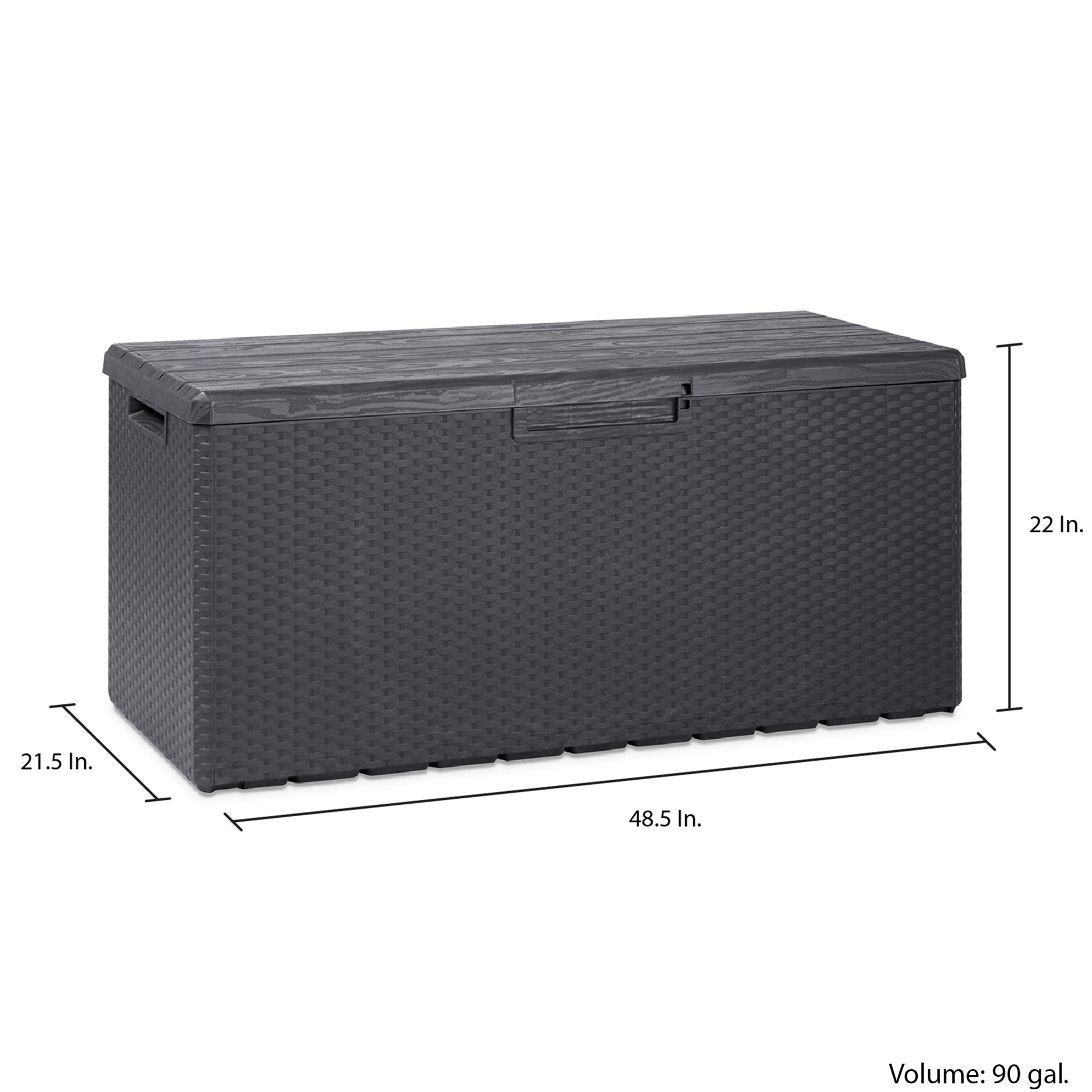 Toomax Z175E097 Weather Resistant Resin 90G Deck Box, Gray Black (Open Box) - VMInnovations