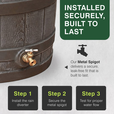 Good Ideas Rain Wizard 50 Gallon Plastic Rain Barrel with Brass Spigot (4 Pack)