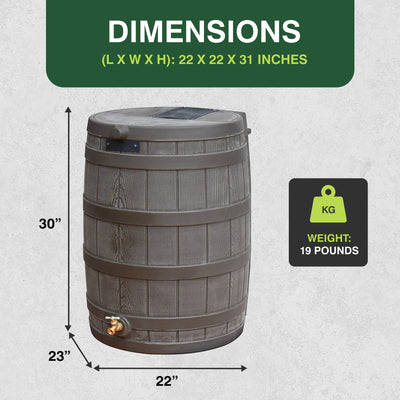 Good Ideas Rain Wizard 50 Gallon Plastic Rain Barrel with Brass Spigot (4 Pack)