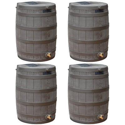 Good Ideas Rain Wizard 50 Gallon Plastic Rain Barrel with Brass Spigot (4 Pack)