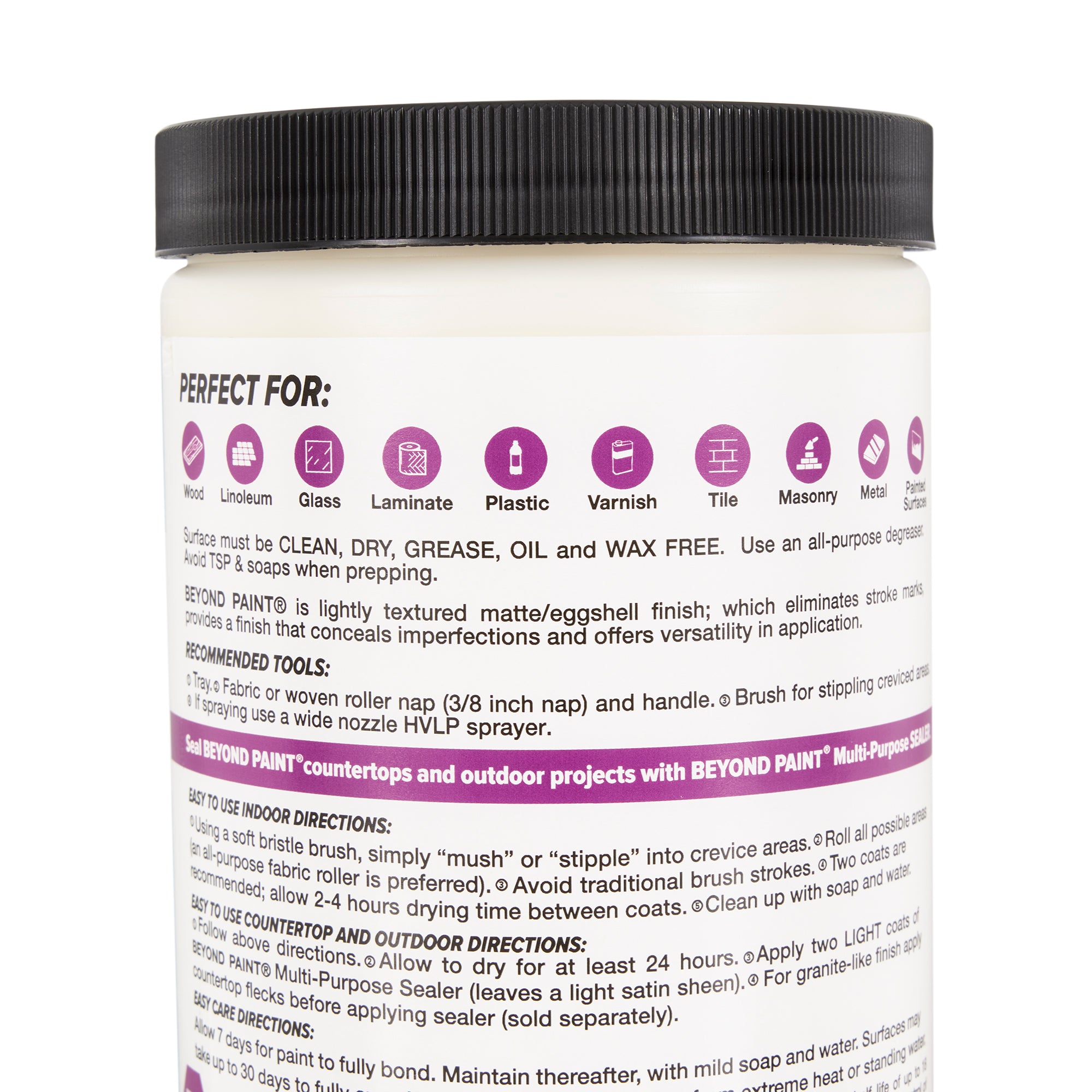 Beyond Paint 1 Quart All in One Multi Use Refinishing Paint, Off White(Open Box)