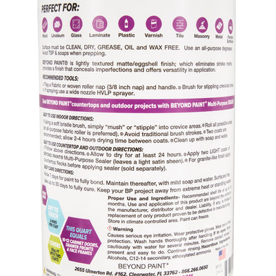 Beyond Paint 1 Quart All in One Multi Use Refinishing Paint, Off White(Open Box)